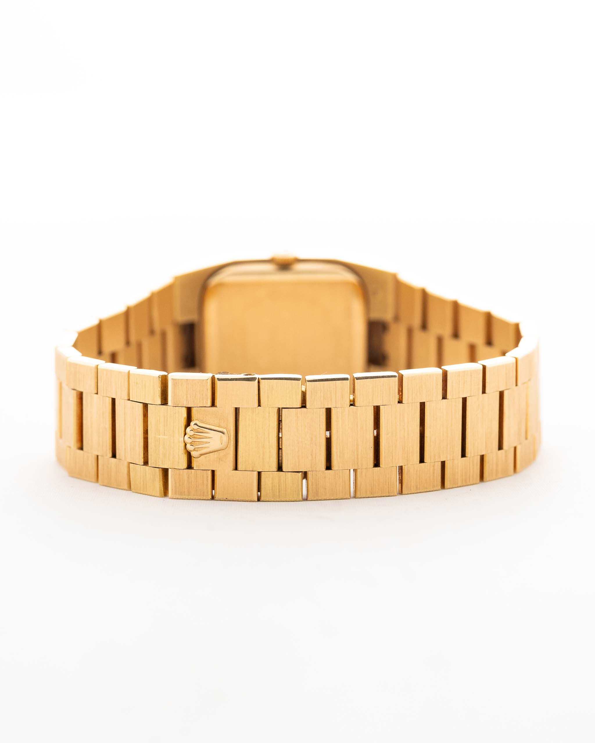 Vintage Rolex Cellini 4350 Octagon Wood 1981 18k Rolex President Bracelet with clasp with crown