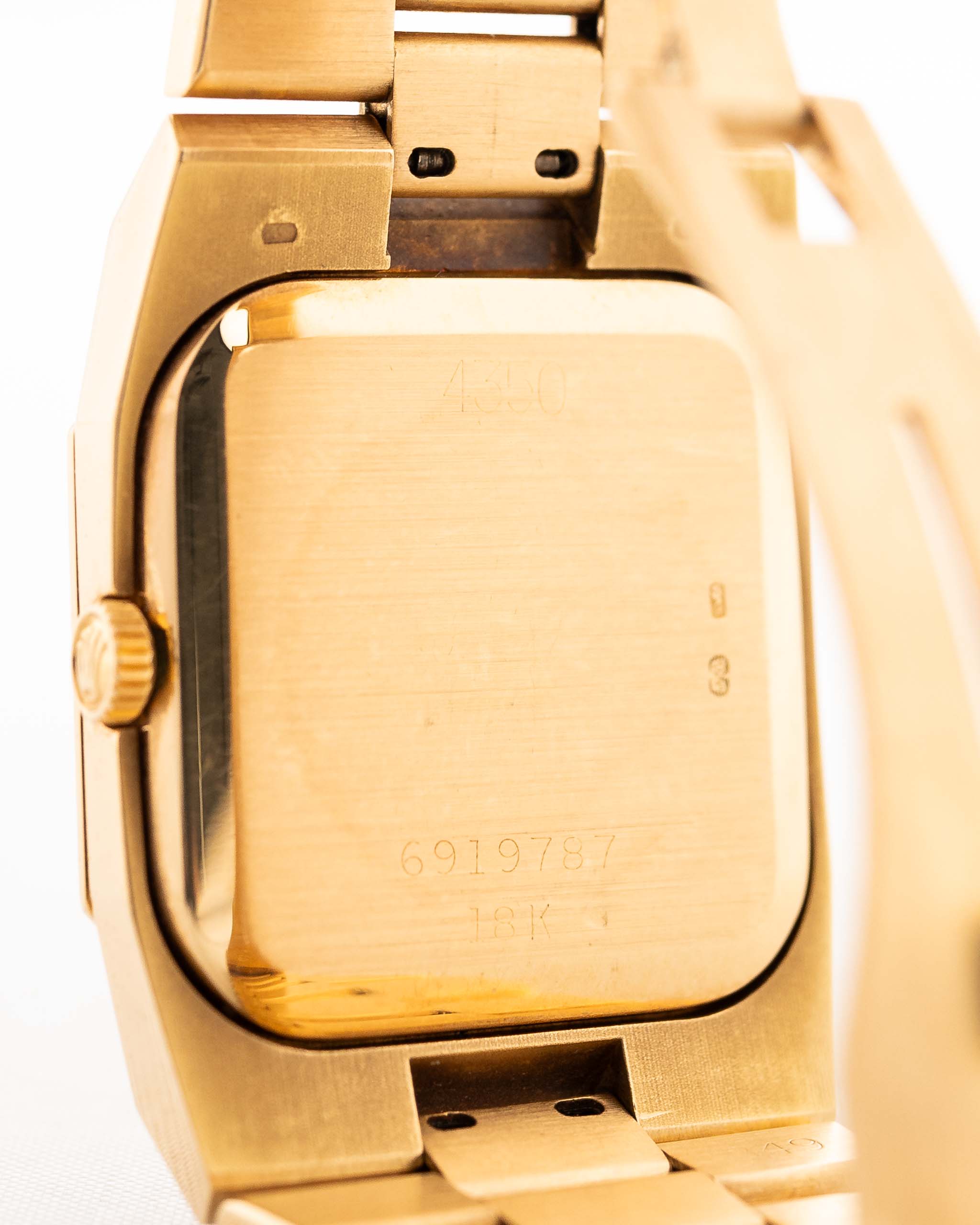 Vintage Rolex Cellini 4350 Octagon Wood 1981 18k Case back