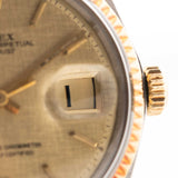 Rolex Datejust 1601, zweifarbig, Leinenarmband, 1972