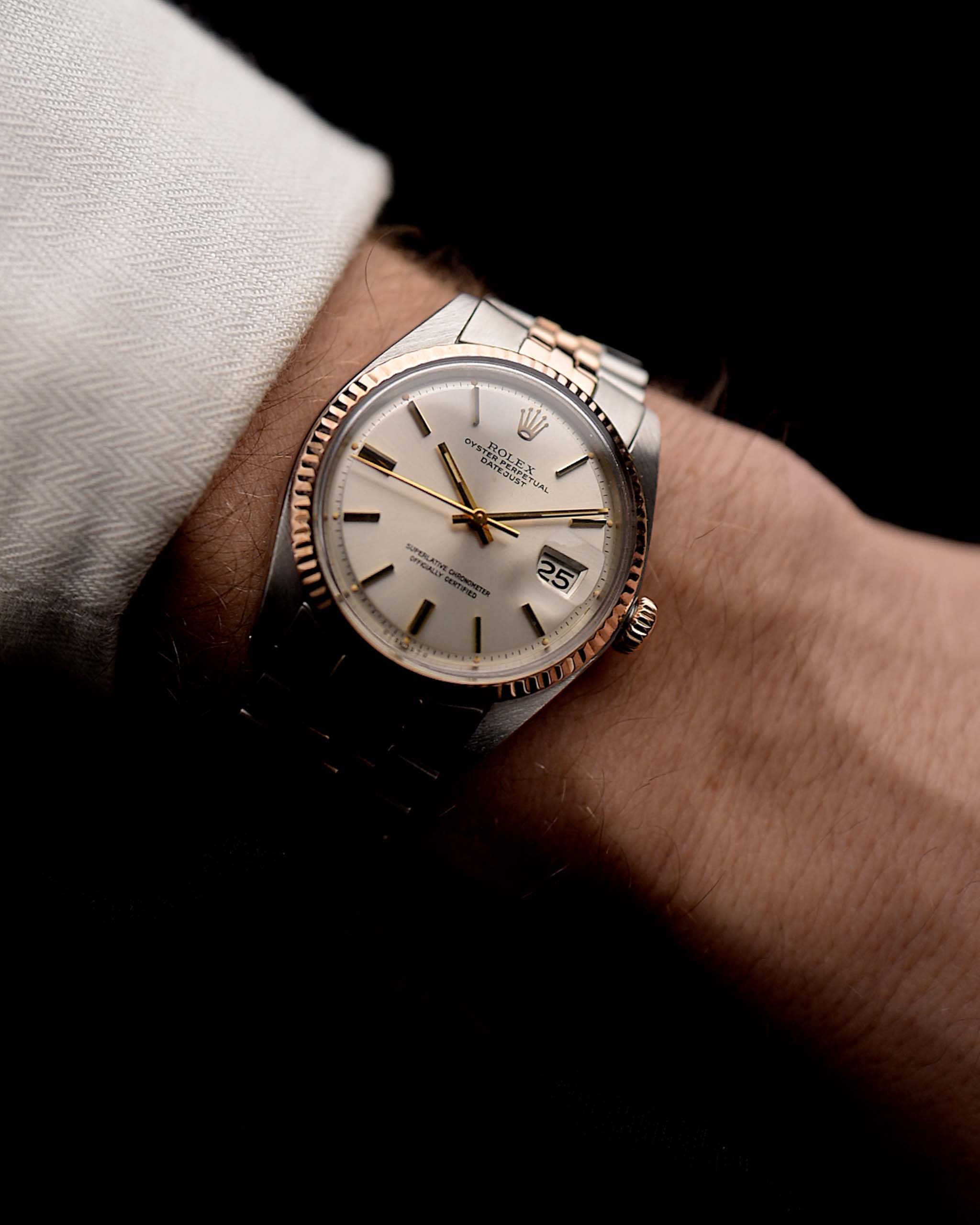 Photo of Rolex Datejust Rose Two Tone 1976 on wrist