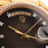 Rolex Day Date 18038 Brown Vignette Diamond 1981