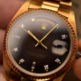 Rolex Day Date 18038 Brown Vignette Diamond 1981