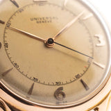 Universal Geneve 10406 Art Deco 18k Rose 1946