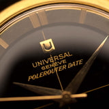 Universal Geneve Polerouter 104503 Date 18k Black 1960s