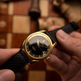 Universal Geneve Polerouter 104503 Date 18k Black 1960s