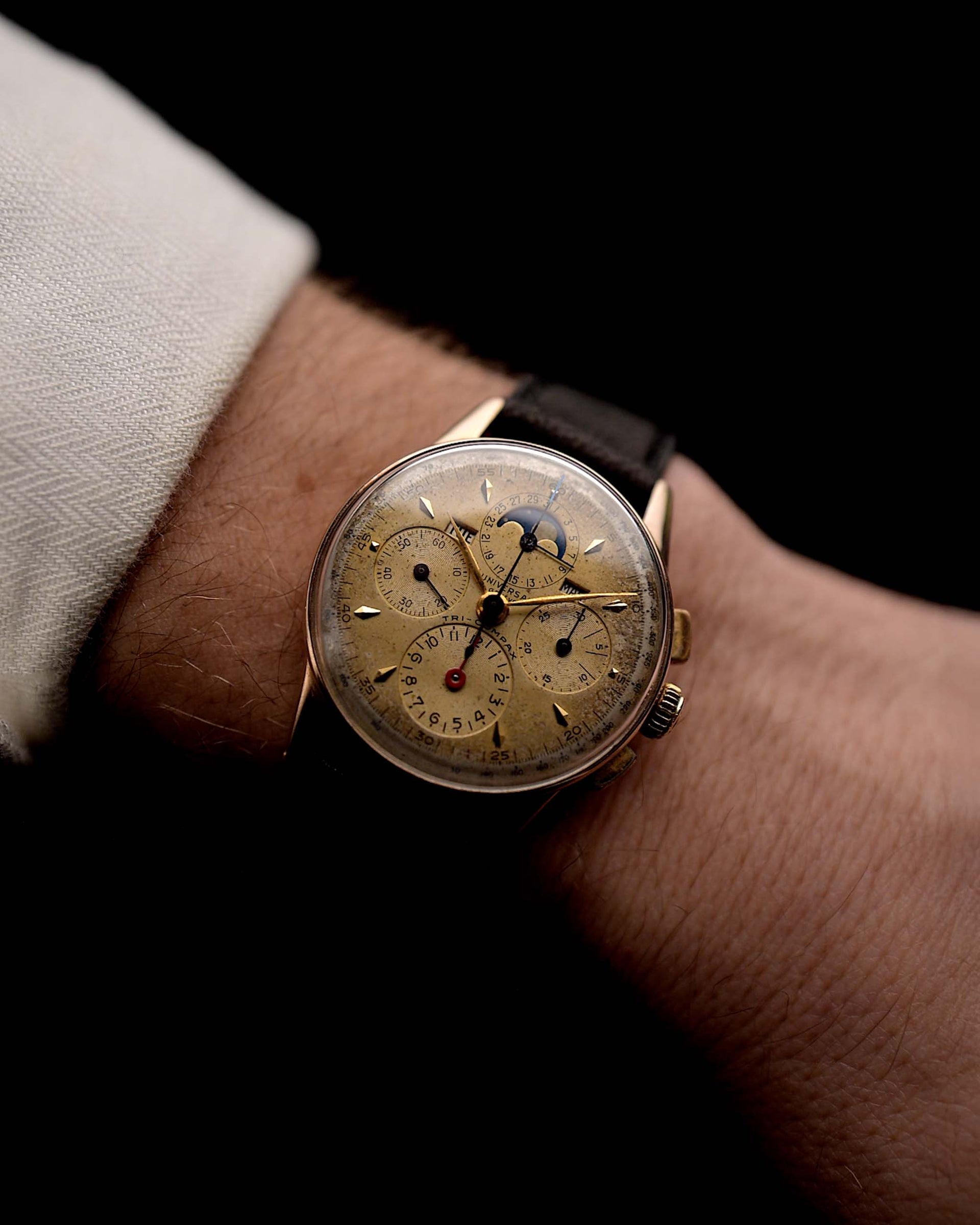 Universal Geneve Tri Compax 22258 Rose 1940s – GOLDAMMER