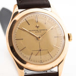Vintage Vacheron Constantin watch - Vacheron Constantin 4600 Rose gold dial Patrimony 1956 closeup