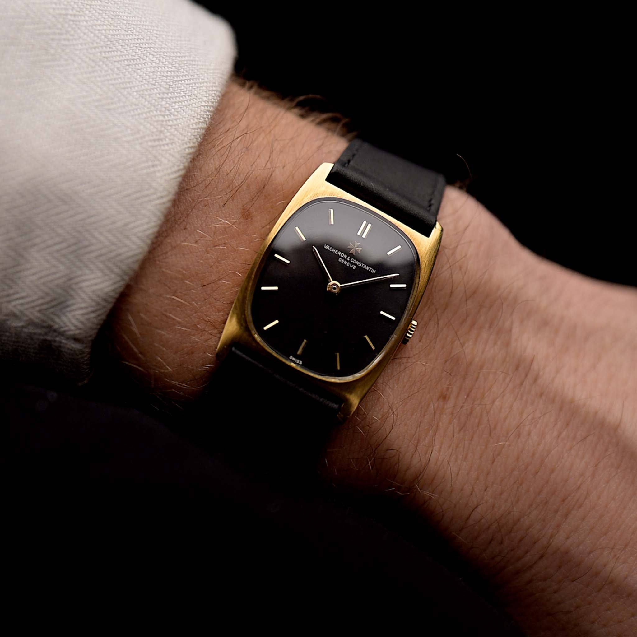 Photo of Vacheron Constantin 18k Ellipse Black 1970s on wrist - ref 34003 - GOLDAMMER
