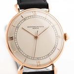 Vintage Cacheron Constantin watch - Vacheron Constantin 18k Rose Gold Teardrop Railroad 1940s white/silver colored dial closeup