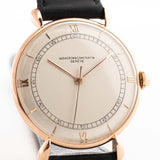 Vintage Cacheron Constantin watch - Vacheron Constantin 18k Rose Gold Teardrop Railroad 1940s white/silver colored dial closeup