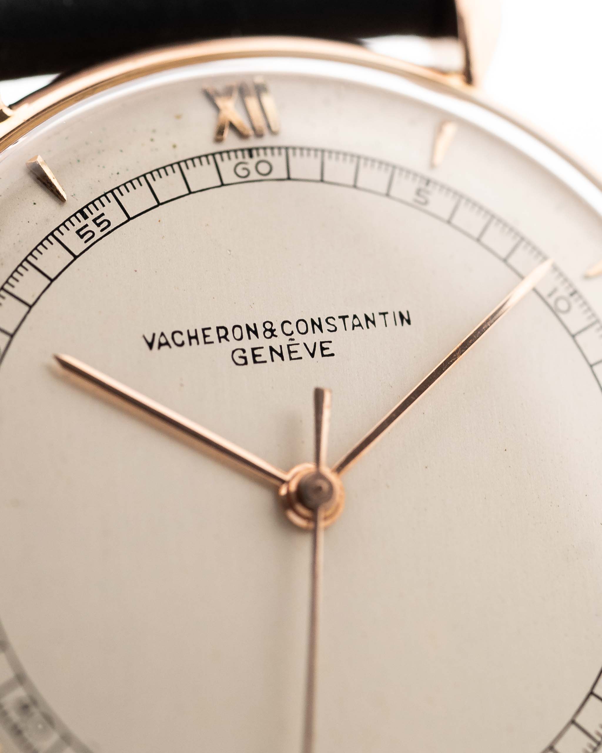 Vintage Cacheron Constantin watch - Vacheron Constantin 18k Rose Gold Teardrop Railroad 1940s white/silver colored dial