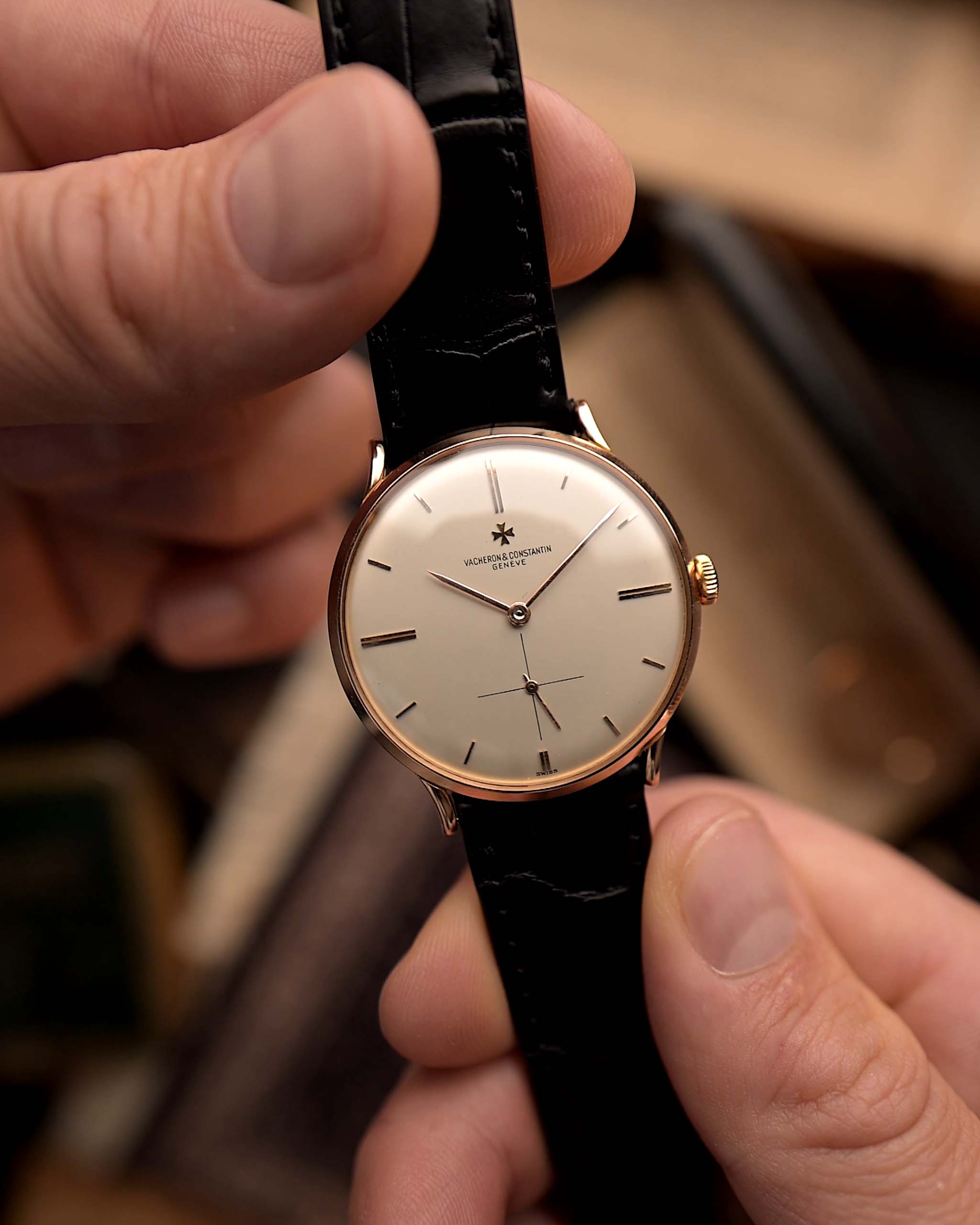 Vintage Vacheron Constantin 6236 watch Sub Second 18k Rose from the 1950s.