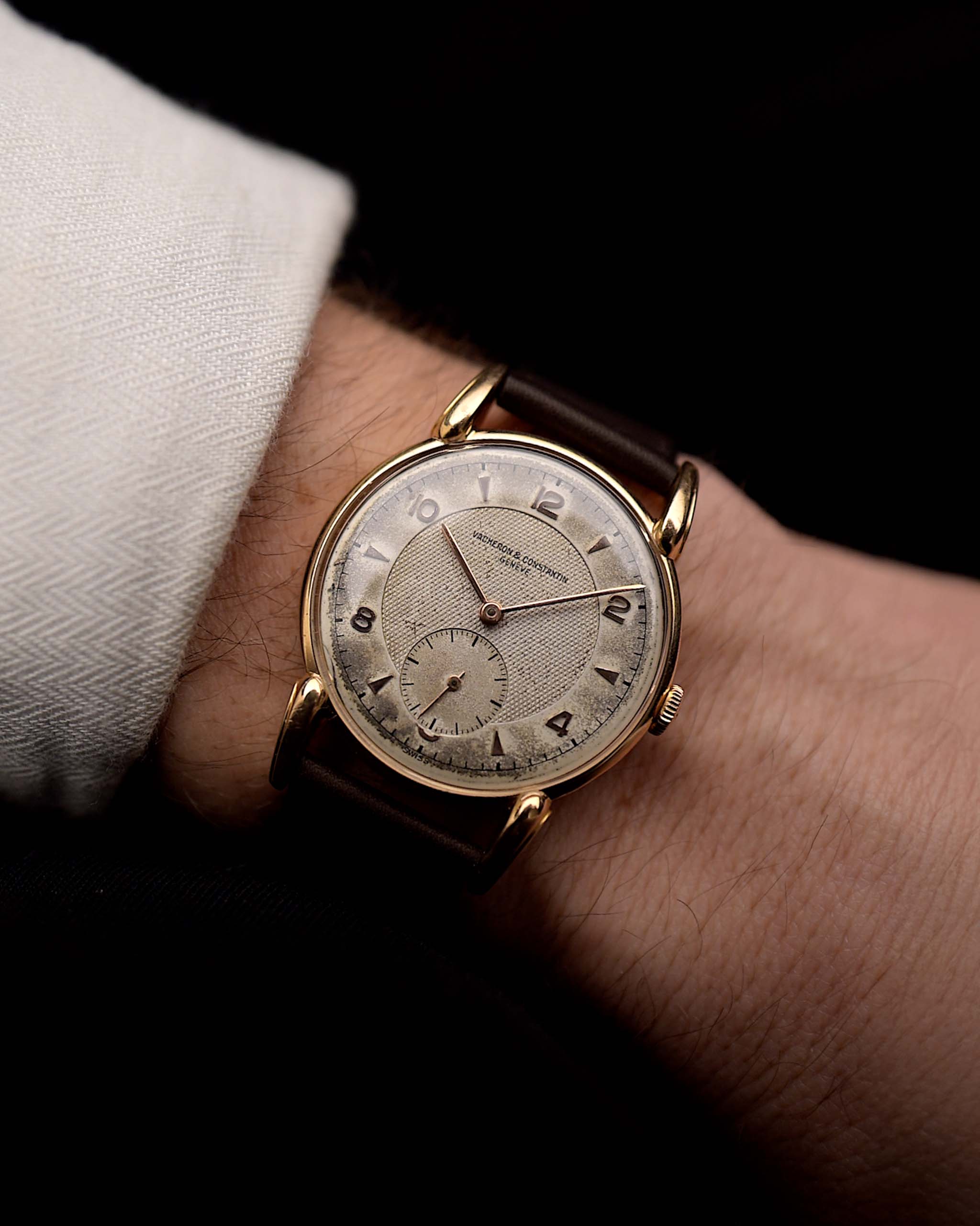 Vintage Vacheron Constantin Guilloche 18k Rose 1940s