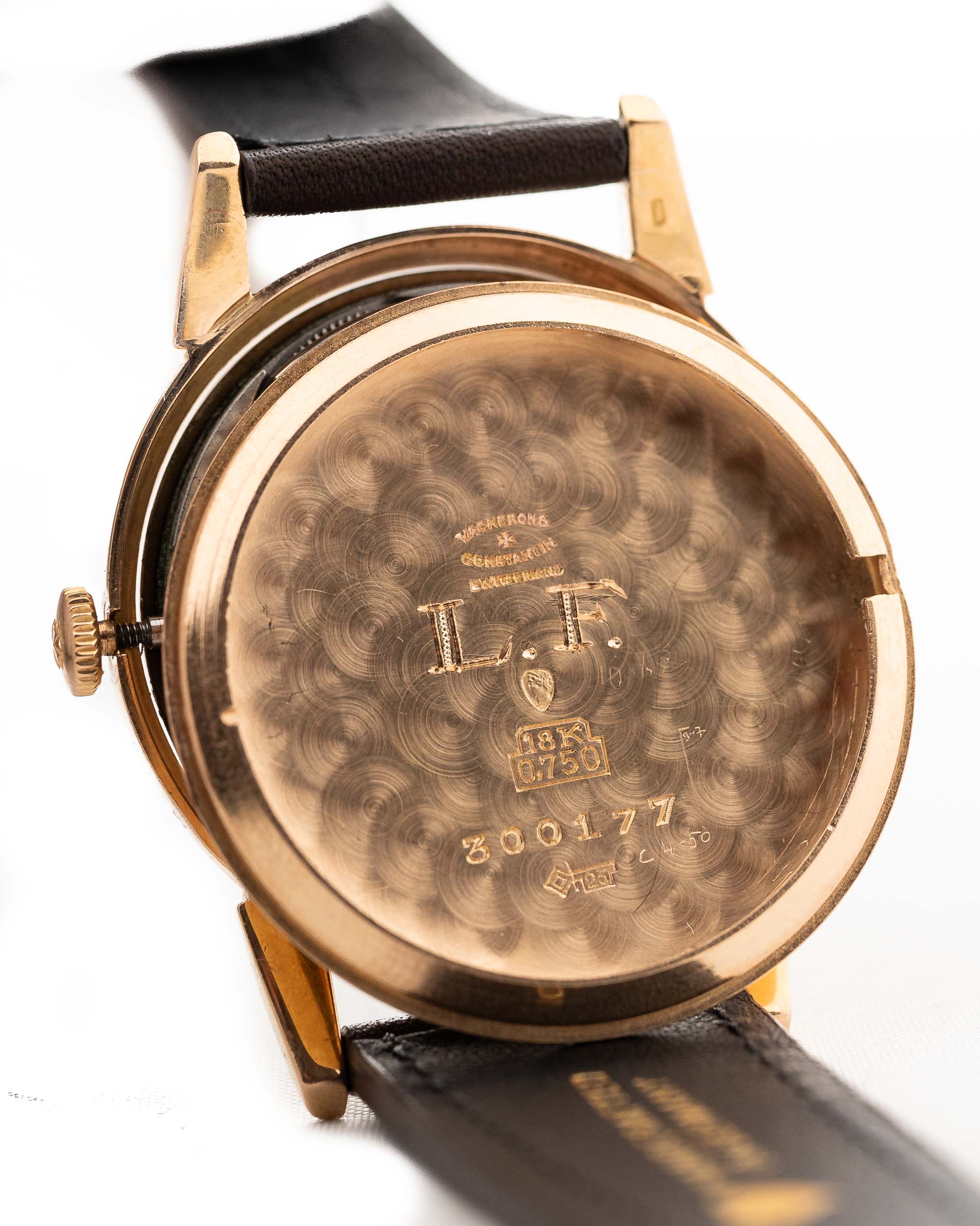 Vintage Vacheron Constantin Guilloche 18k Rose 1940s case back