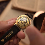Zenith Art Deco Black 18k Rose 1940s