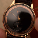 Zenith Art Deco Black 18k Rose 1940s