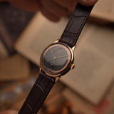 Zenith Art Deco Black 18k Rose 1940s