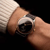 Zenith Art Deco Black 18k Rose 1940s