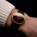Rolex Cellini 4083 Brown Ombre 1970s brown ombre dial yellow gold case on wrist
