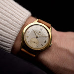 vacheron constantin watch - Vacheron Constantin Guilloché 4711 Sub Second 1950s - yellow gold case - Guilloché dial on wrist