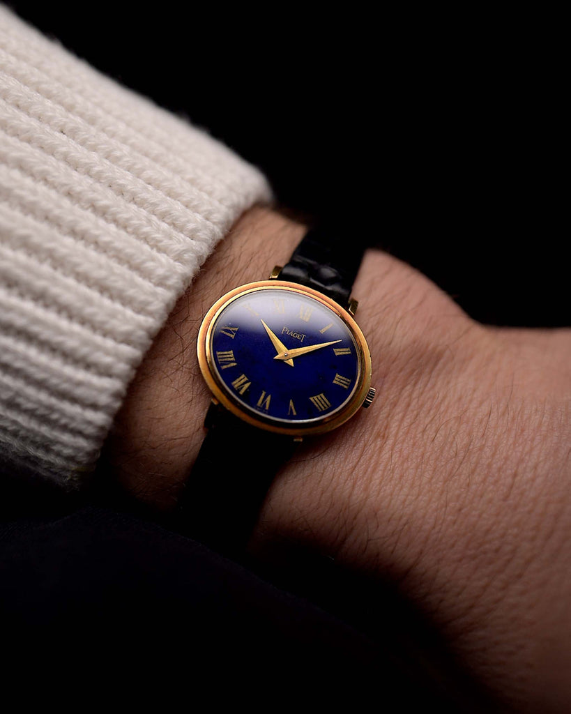 Piaget Ellipse 9801 Lapizlazuli Roman 1970s - Watch Piaget on wrist