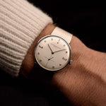 Vintage Audemars Piguet 5139BC watch, 18k white gold, silver diamond dial, manual movement, on wrist, video