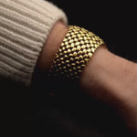 Vintage Audemars Piguet Cobra 5403 watch, 18k gold, diamond dial, Jumbo case, automatic movement, on wrist on black background, video