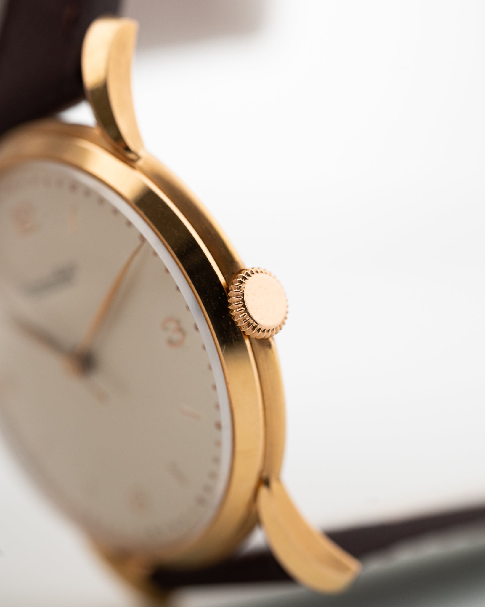 Iwc 18k Rose Bombé 1949 Nos