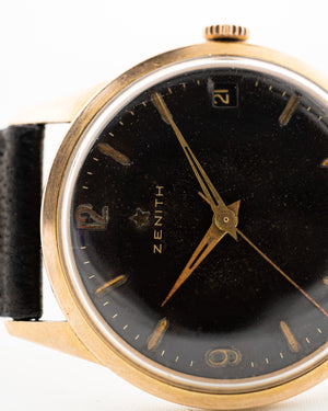 Zenith Dress Black 18k Date 1961