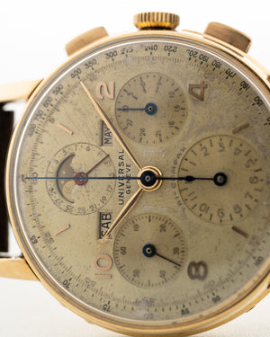 Universal Geneve Tri Compax 18k 1946
