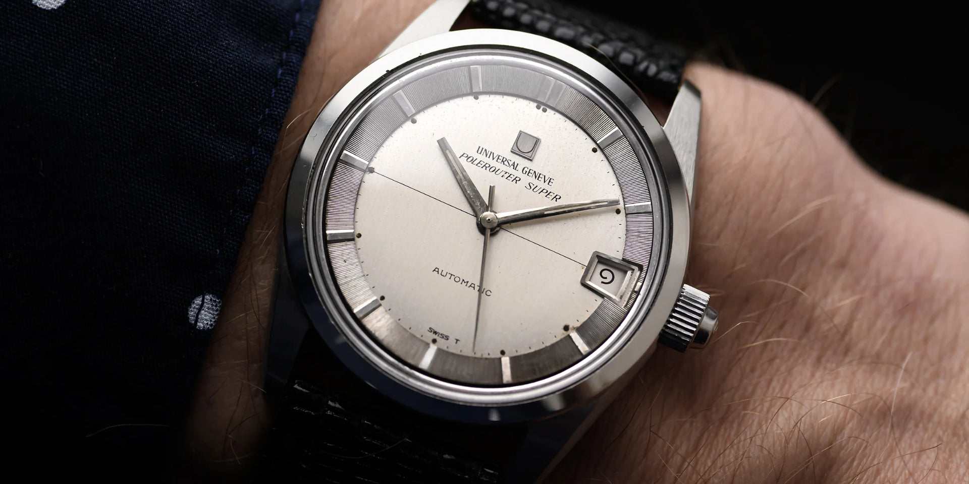 Schuss aus dem Handgelenk 1960er Jahre Universal Geneve Super
