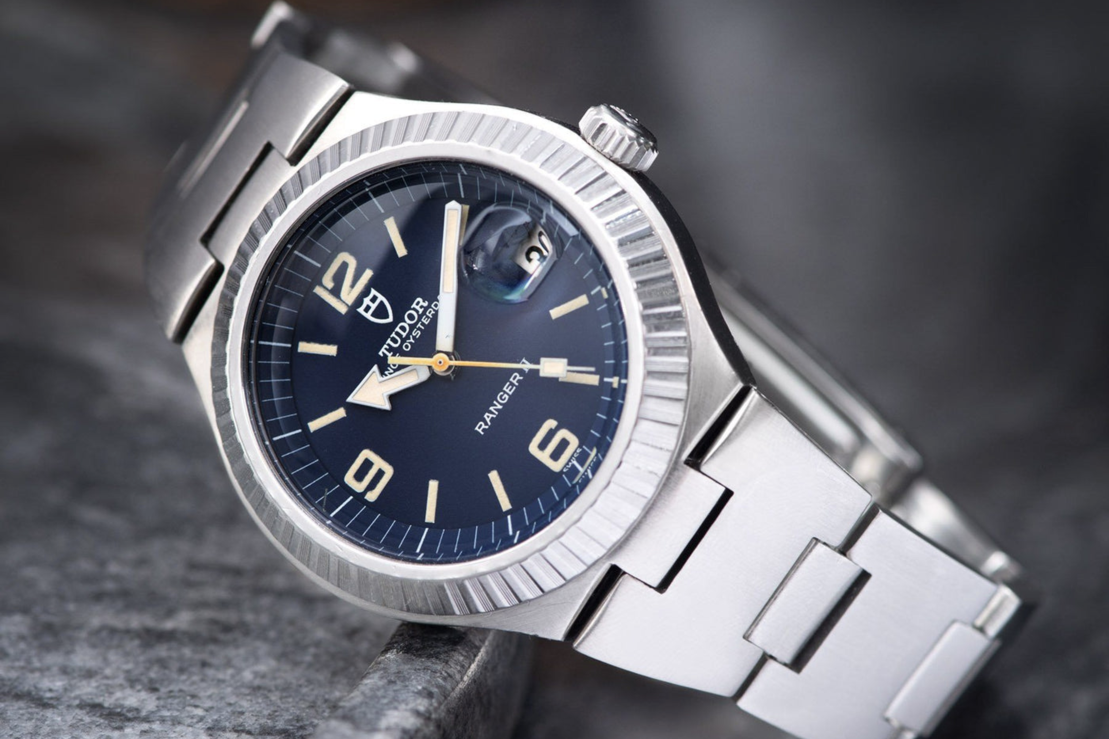 Vintage 1970er Tudor Ranger II ref. 9111 mit blauem Zifferblatt