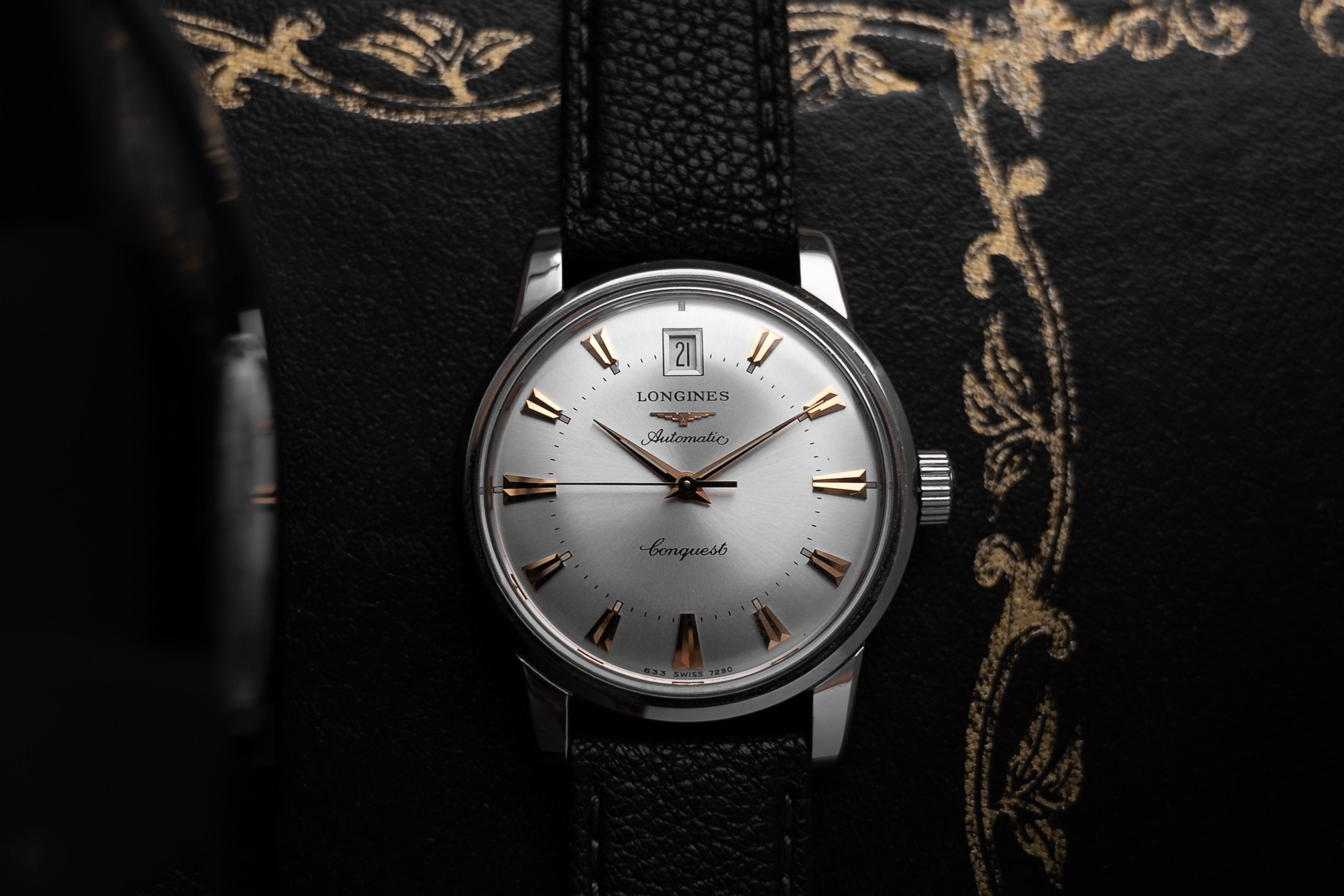 Vintage 1960er Longines Conquest Date