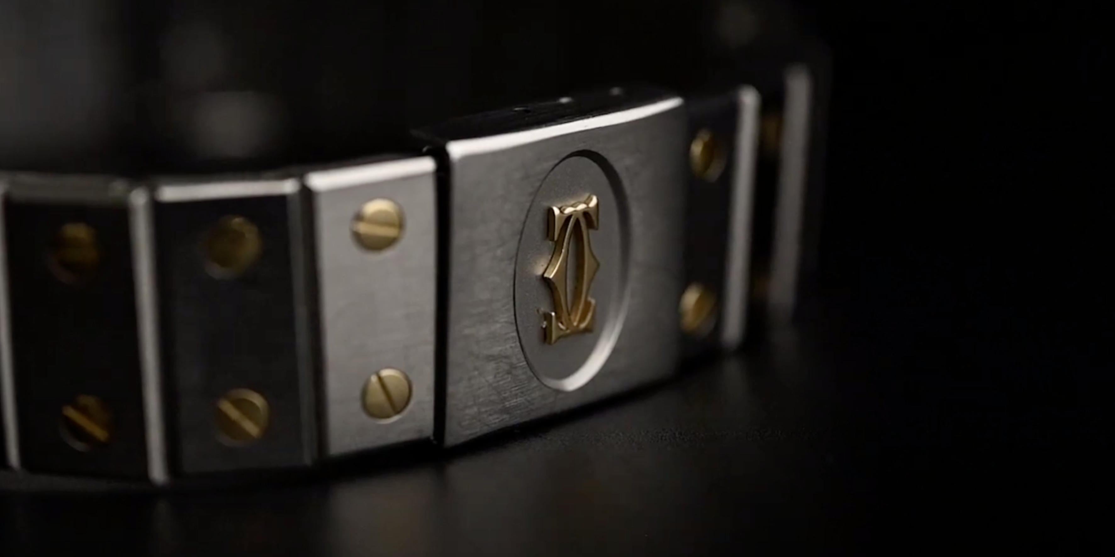 vintage Cartier Santos Carree Armband Schließe und Logo