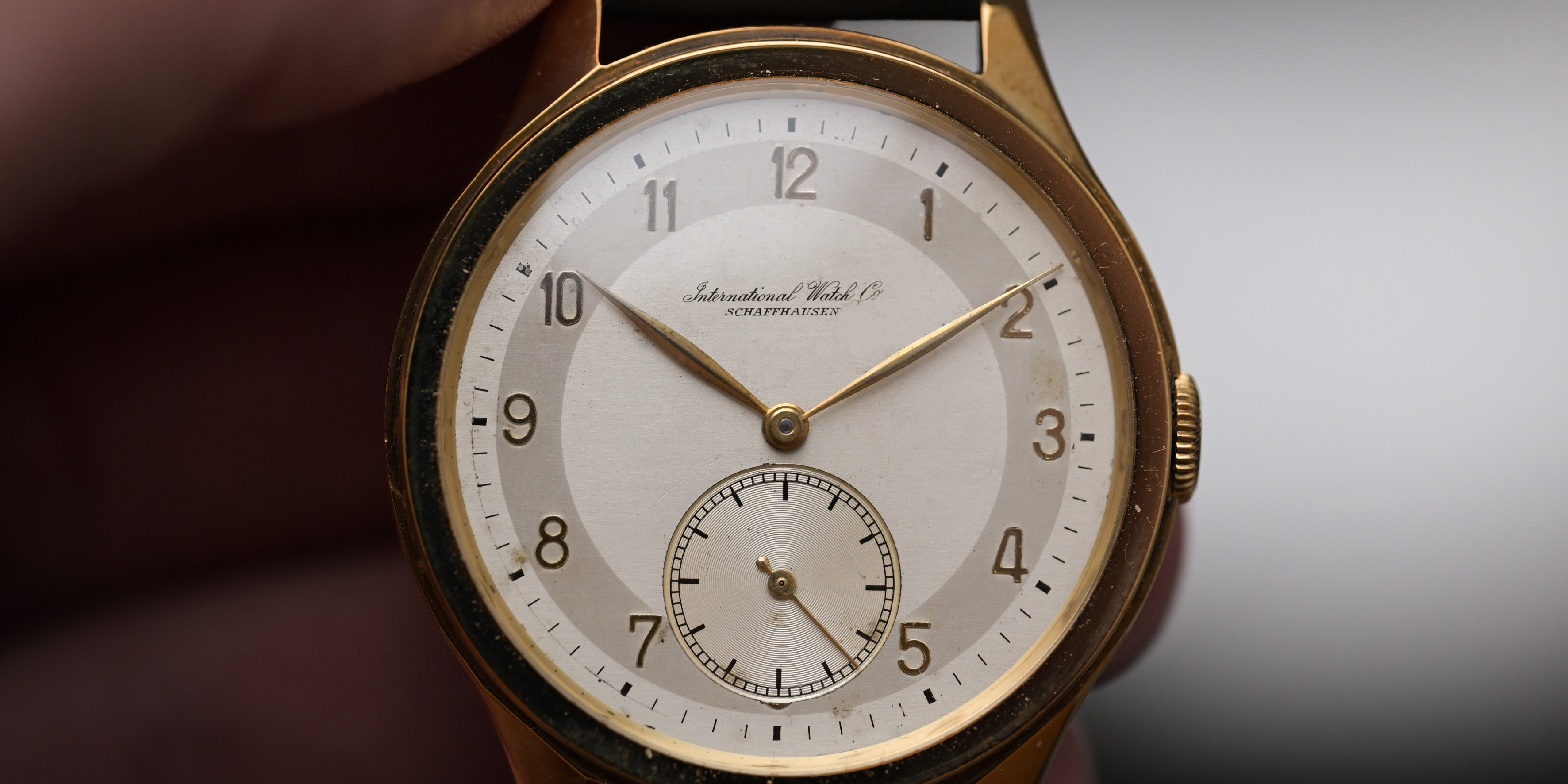 Vintage 1940er IWC Hermet in Gelbgold mit versenkter Krone