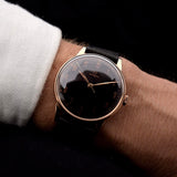 Omega Art Deco 18k Schwarz Vergoldet 1944