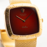 Rolex Cellini 18k Quadratisch Rot 1970er