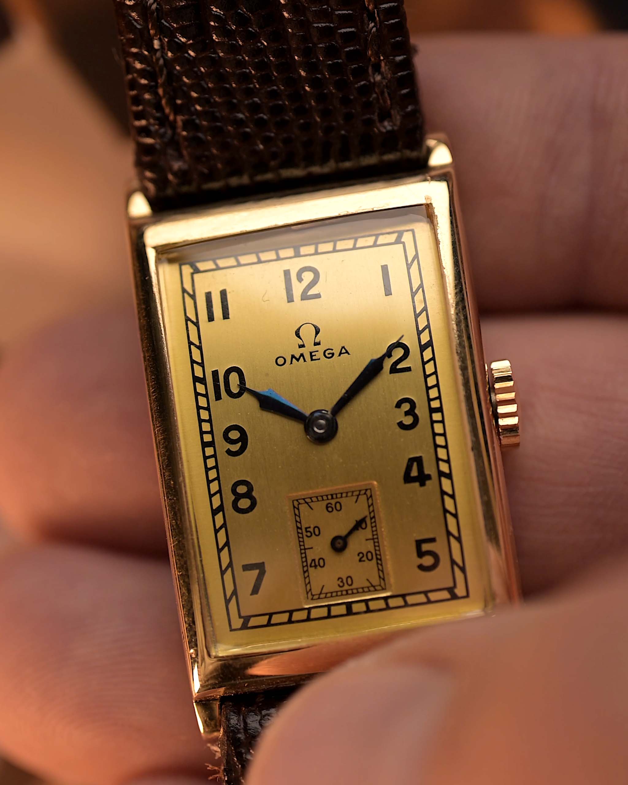 Omega Art Deco 14k Rechteckig 1935 GOLDAMMER