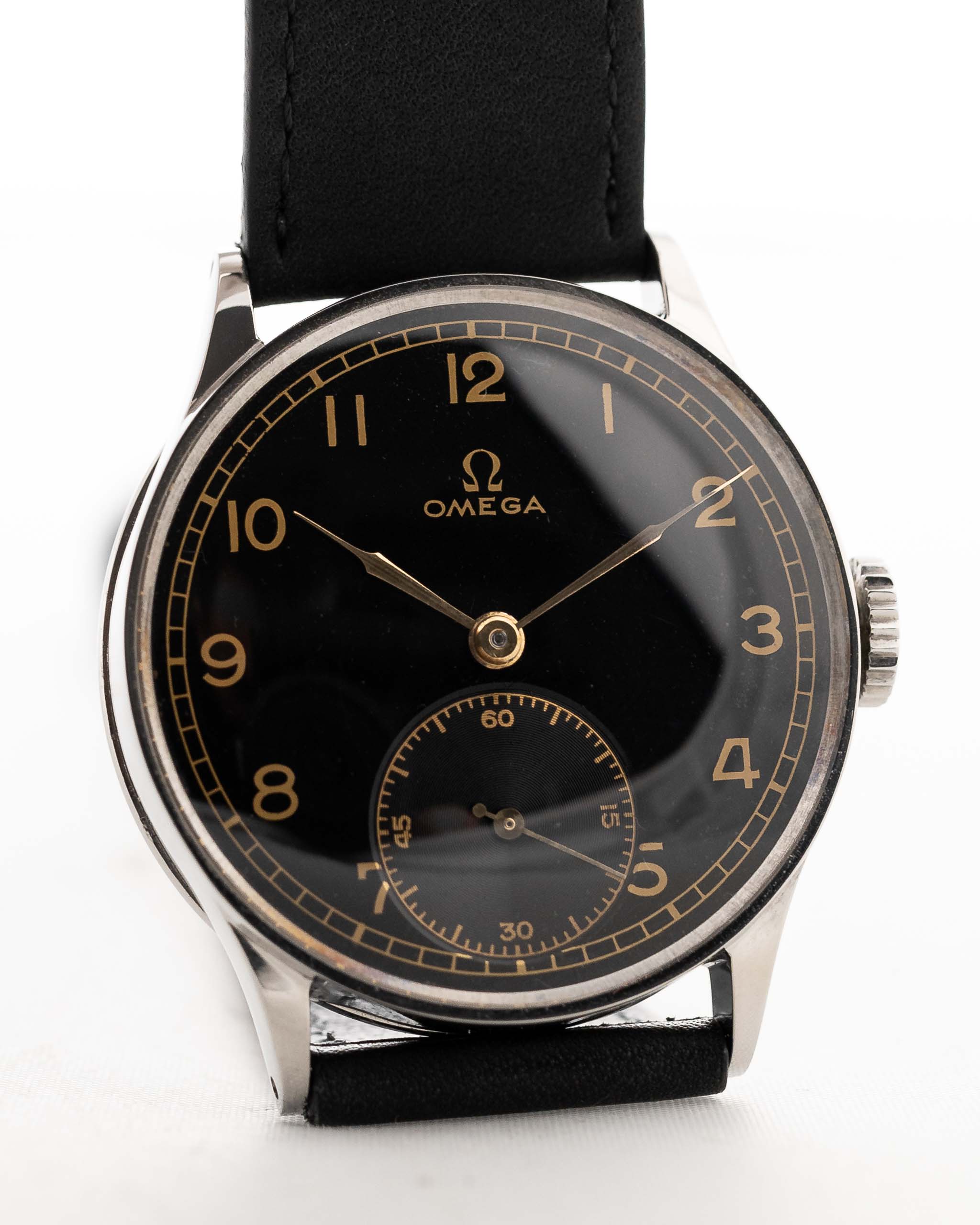 Vintage Omega Sub Sekunde vergoldete Spritze 1940er Jahre Zifferblatt