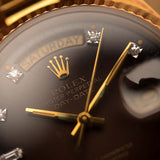 Rolex Day Date 18038 Braun Vignette Diamant 1981