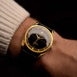 Universal Geneve Polerouter 104503 Datum 18k Schwarz 1960s