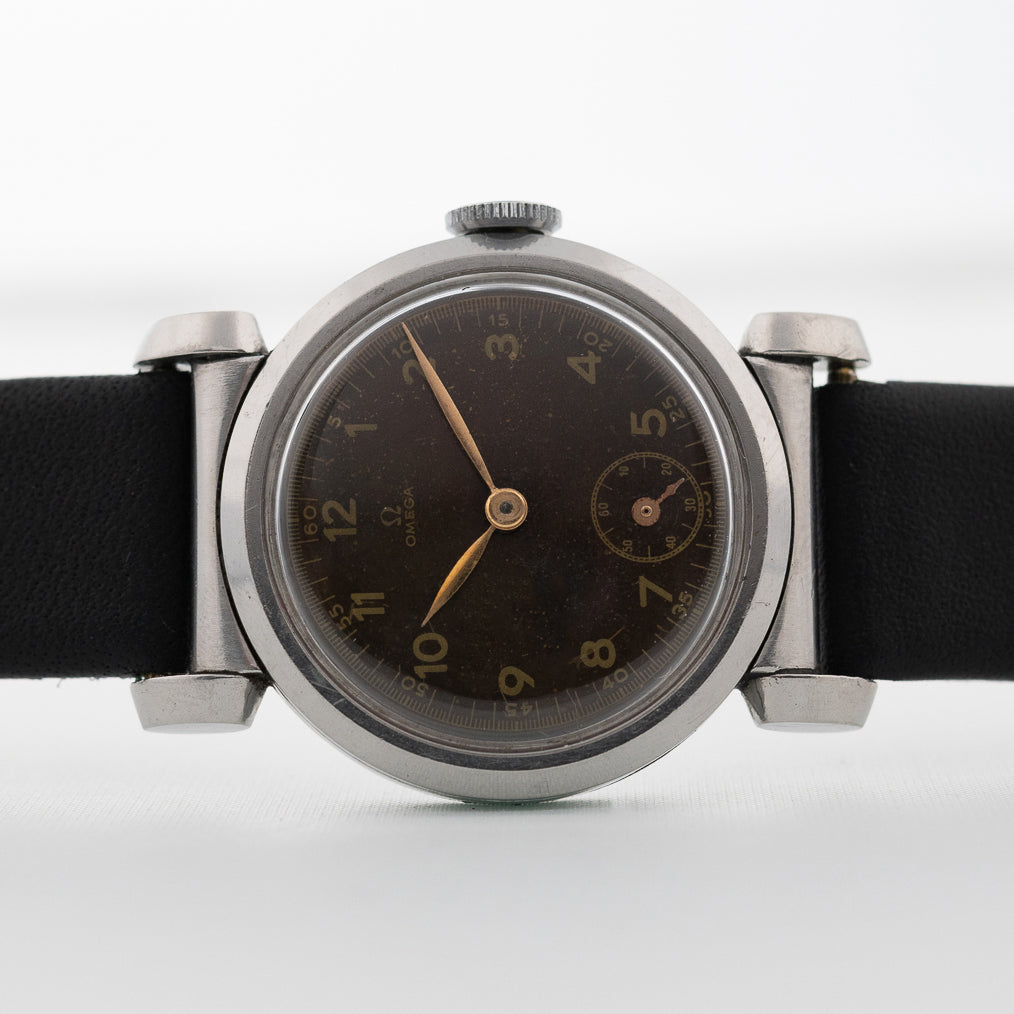 Omega Skarabäus Schwarz Vergoldet 1935 - Goldammer Vintage Uhren