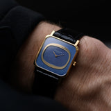 Patek Philippe 18k Quadratisch Blau 1970er