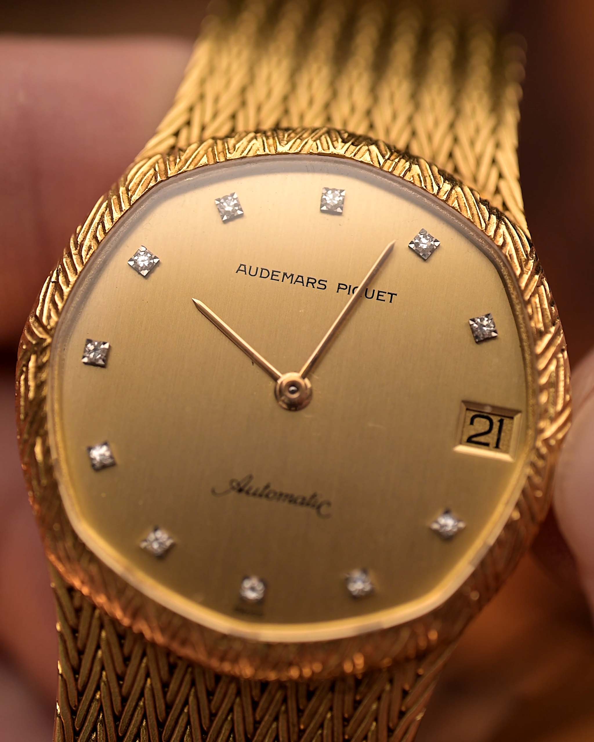 Reloj automático vintage Audemars Piguet de los años 80, oro amarillo