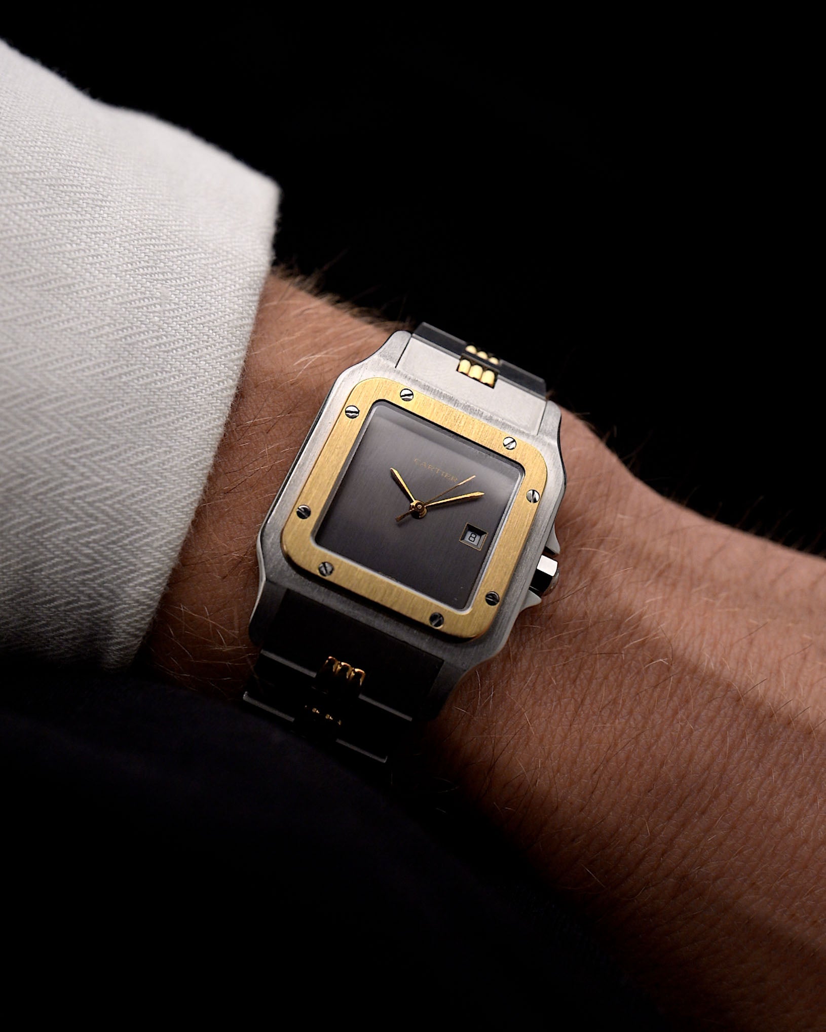 Vintage Cartier Santos Carrée 2961 Godron Ghost Años 90