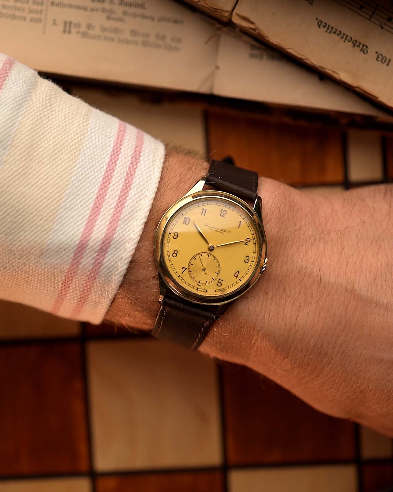Reloj vintage IWC Hermet Jumbo Cal. 83 14k de 1938. 