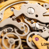 Cronógrafo Longines 6574 con fase lunar, oro de 18 quilates, década de 1980