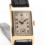 Omega Art Deco T17 rectangular, 14 quilates, dos tonos, 1935