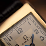 Omega Art Deco T17 rectangular, 14 quilates, dos tonos, 1935