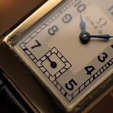 Omega Art Deco T17 rectangular, 14 quilates, dos tonos, 1935